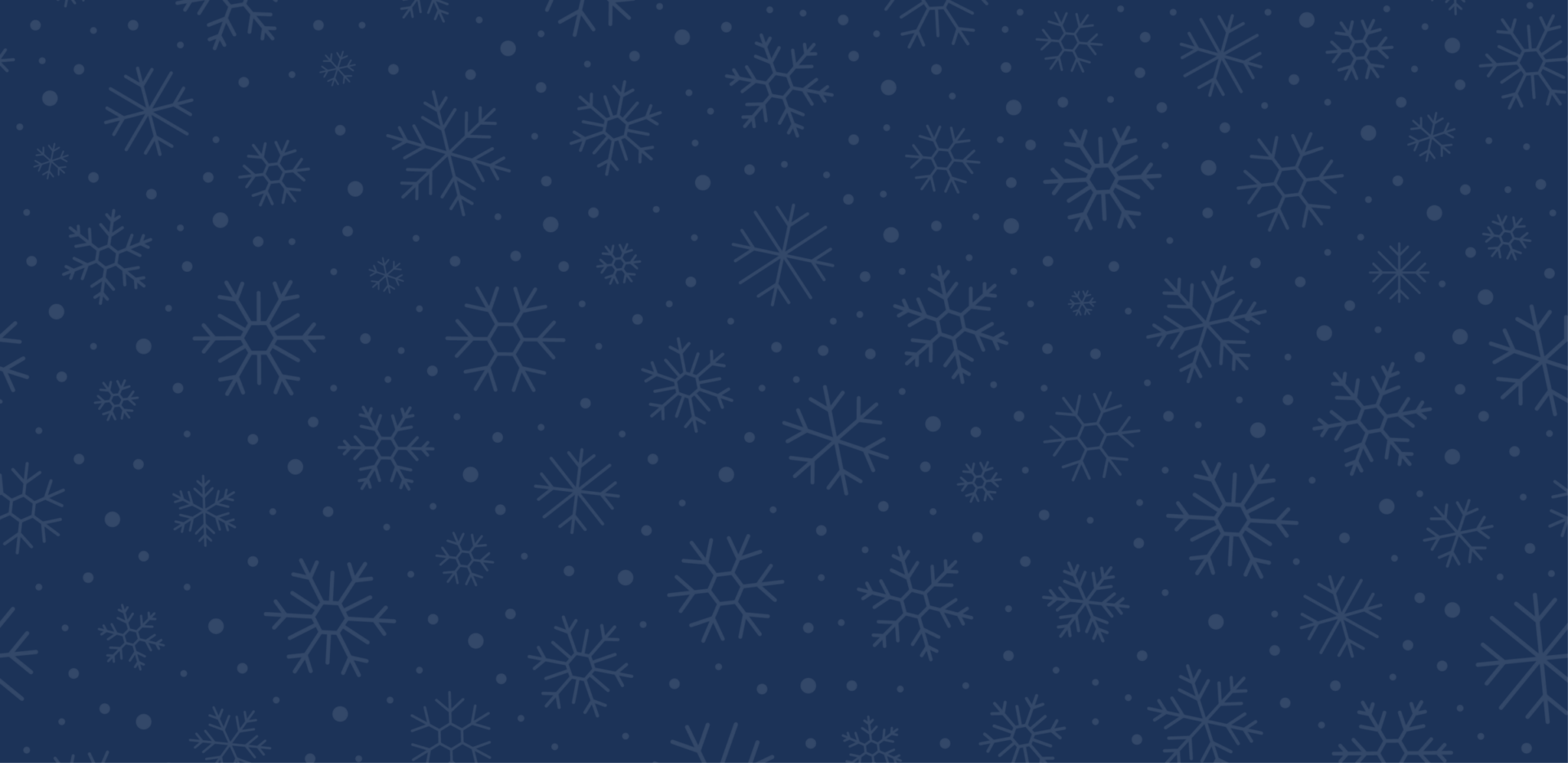 A patterned design with various sizes of snowflakes on a dark blue background. No people or recognizable landmarks are present.